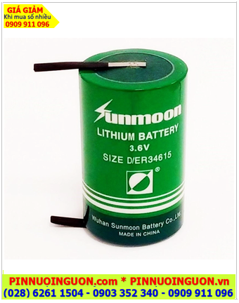 Sunmoon ER34615 (chân thép); Pin nuôi nguồn Sunmoon ER34615 lithium 3.6v 19000mAh chính hãng